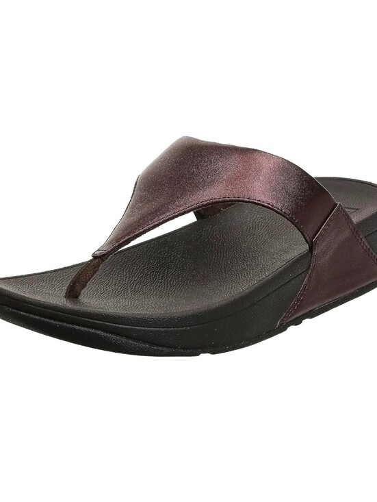 Fitflop Shoes - FitFlop Women's Lulu Leather Toe-Post Thong Sandals Chocolate Metallic